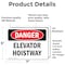 Signmission Elevator Hoistway, 7 in W x Rectangle, Vinyl Decal OS-2PACK-DS-D-57-L-2240 - alternate 5